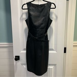 XOXO Black Sleeveless MIDI dress with Black Dots. Size‎ 9.